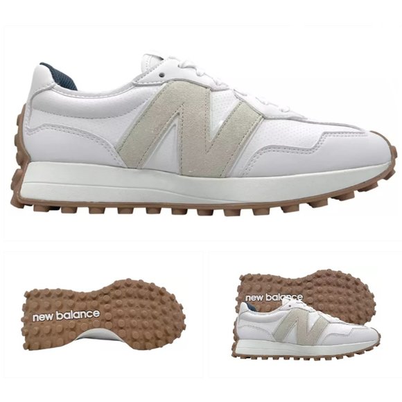 New Balance 327 Golf & Casual LEATHER Women's Sneakers Shoes White Tan 6-10 - Picture 10 of 16